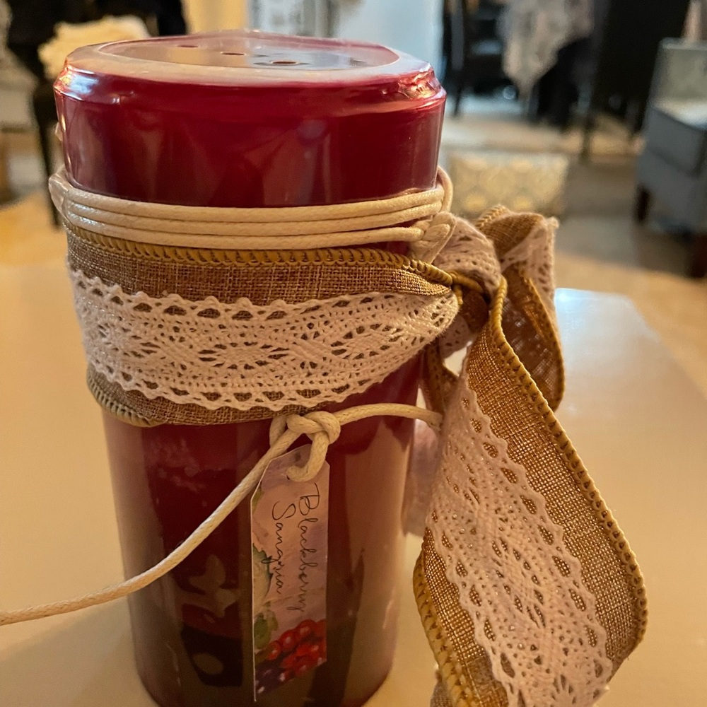 6” Tall Pier1 Blackberry Sangria Candle.